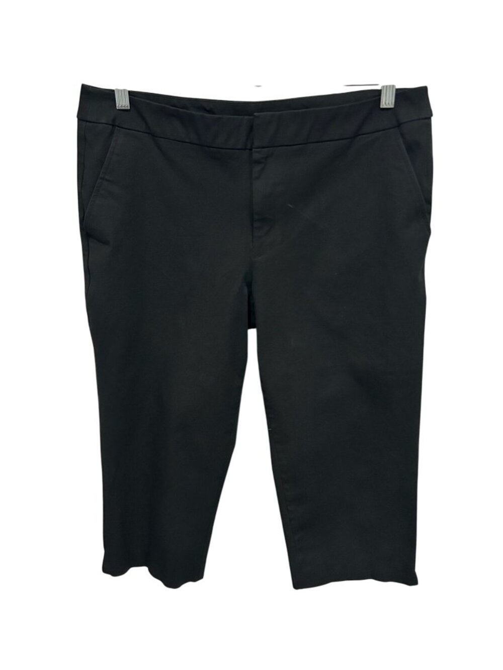 Time And Tru 16 Black Stretch Capri Pants Cotton Blend Minimalist Casual